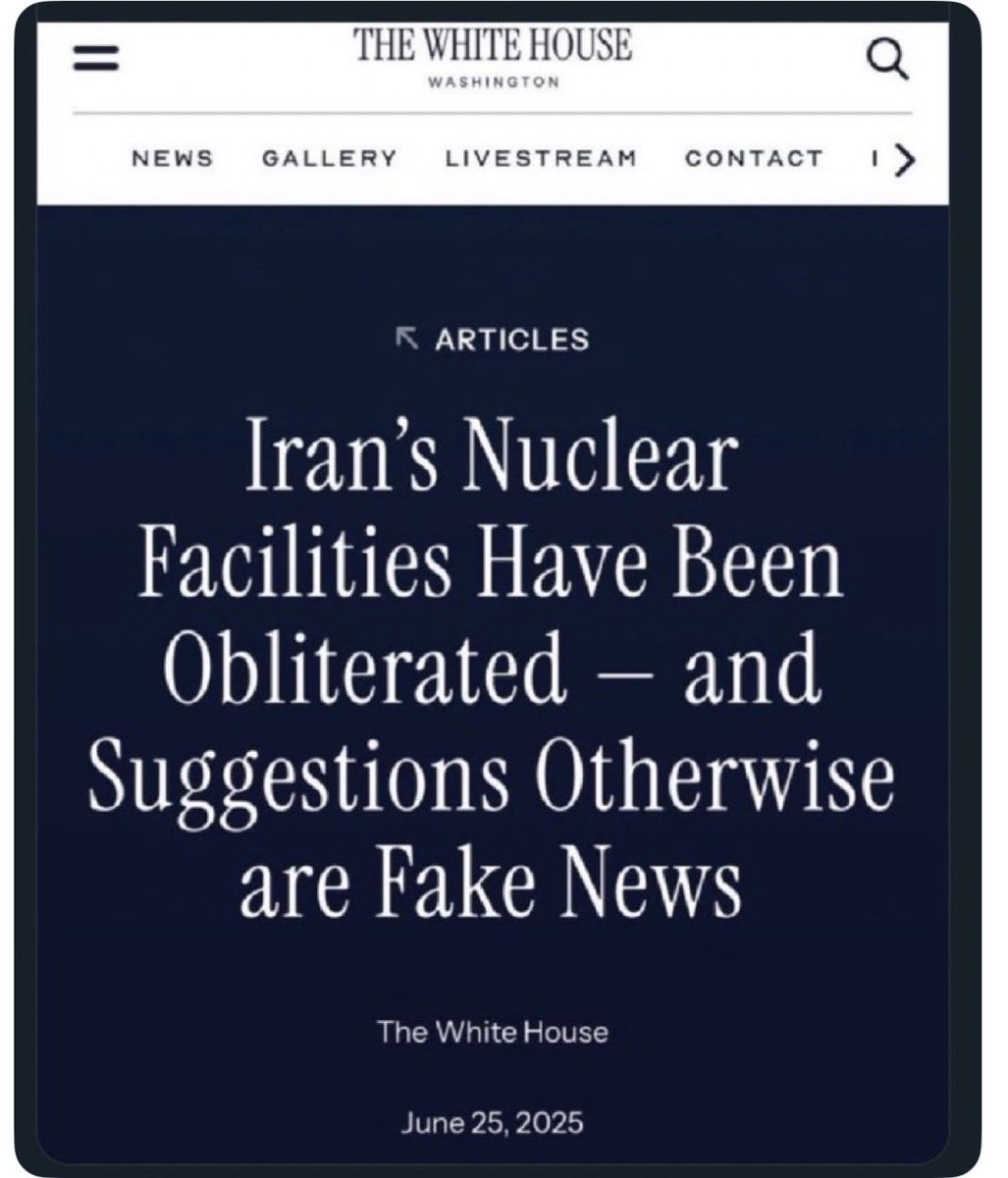 marlene4719's tweet photo. Mike Johnson:
“This is not a war of choice.  Iran was dangerously close to having a nuclear capacity and we had to take care of that problem.”

Mike is a lying piece of shit. 
One year ago Iran’s nuclear facilities were completely obliterated.  It is impossible to make a nuke from scratch in a year.   

So are these fuckers lying now or were they lying then?   https://t.co/i7nuddz8Pt