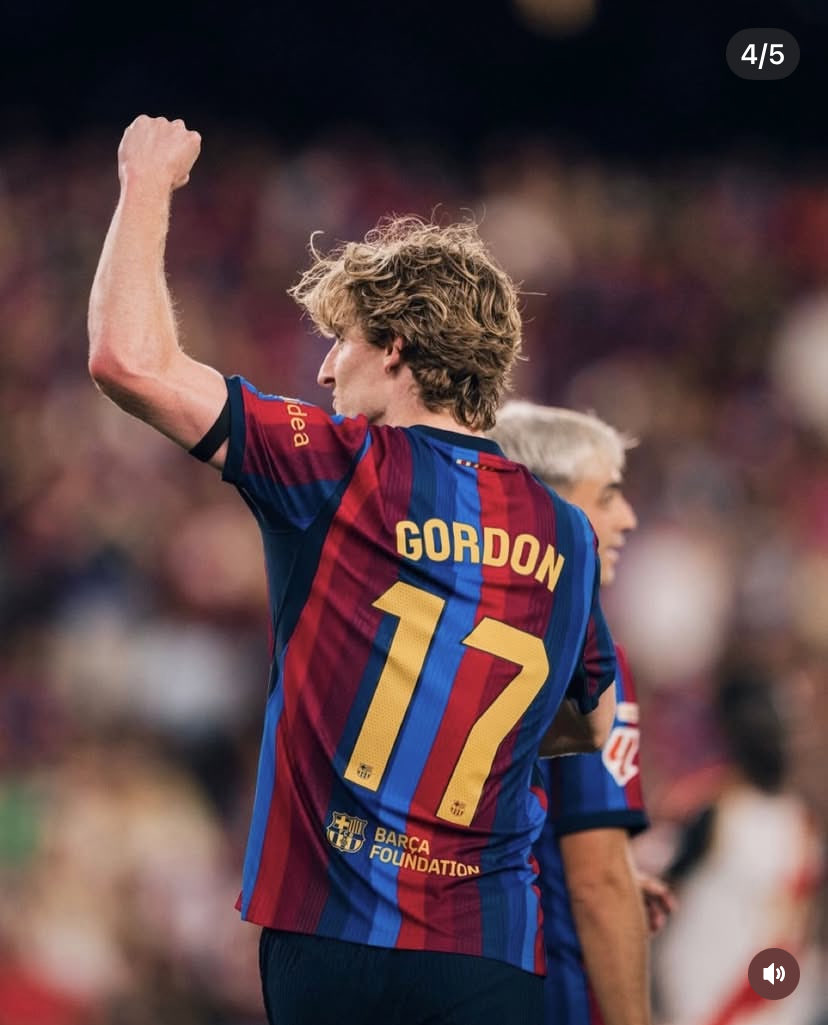DailyBallT4043's tweet photo. Gordon is simply exceptional. 🔥

The way he glides, carries the ball and makes our football look so fluid and beautiful is a joy to watch. An assist, plus that dangerous cross that forced an own goal — pure quality. 🇬🇧✨

What a player. What a performance. 👏🏽
#Gordon #BarçaRayo https://t.co/hal3G2I5yE