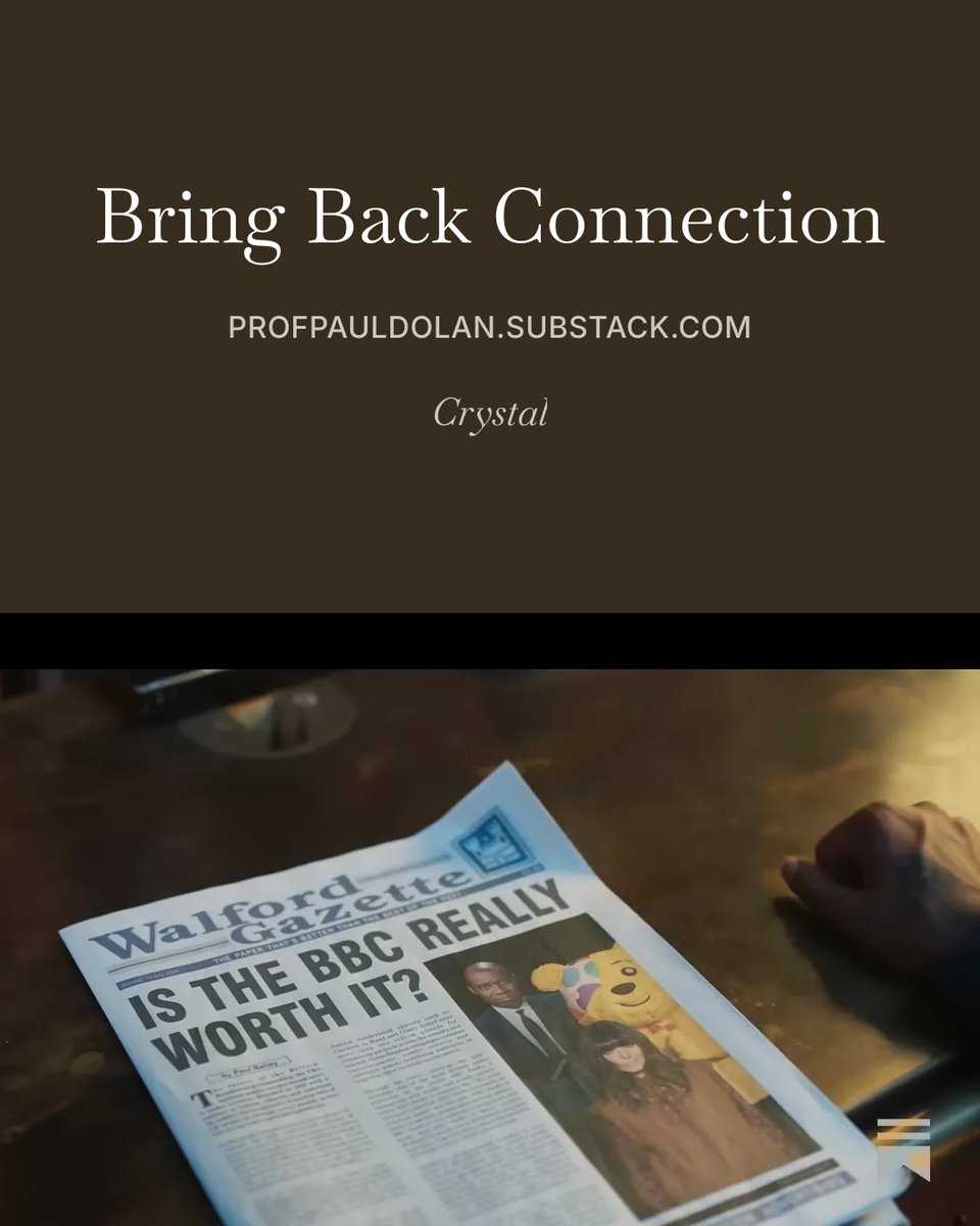 profpauldolan's tweet photo. New post: The BBC's new advert asks what it has done for me but its future depends on what it can do for us, together. My piece below - https://t.co/ZbA43ycKNg https://t.co/gWAipL7PxL