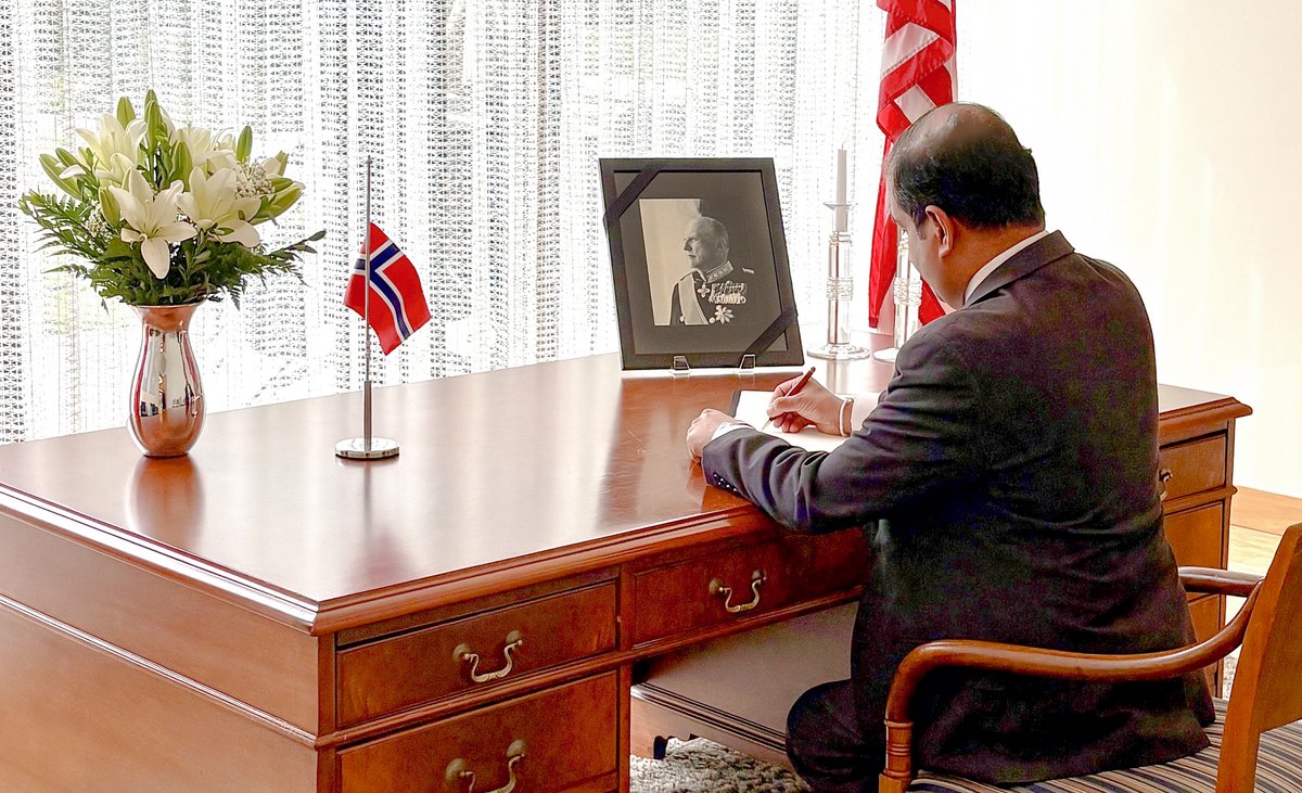 EmbassyofSL's tweet photo. The Embassy of Sri Lanka in Washington D.C. expresses its profound sorrow at the tragic loss of lives and devastation caused by the devastating floods and landslides in Nepal and on the passing of His Majesty King Harald V of Norway. https://t.co/OAImvON4tX