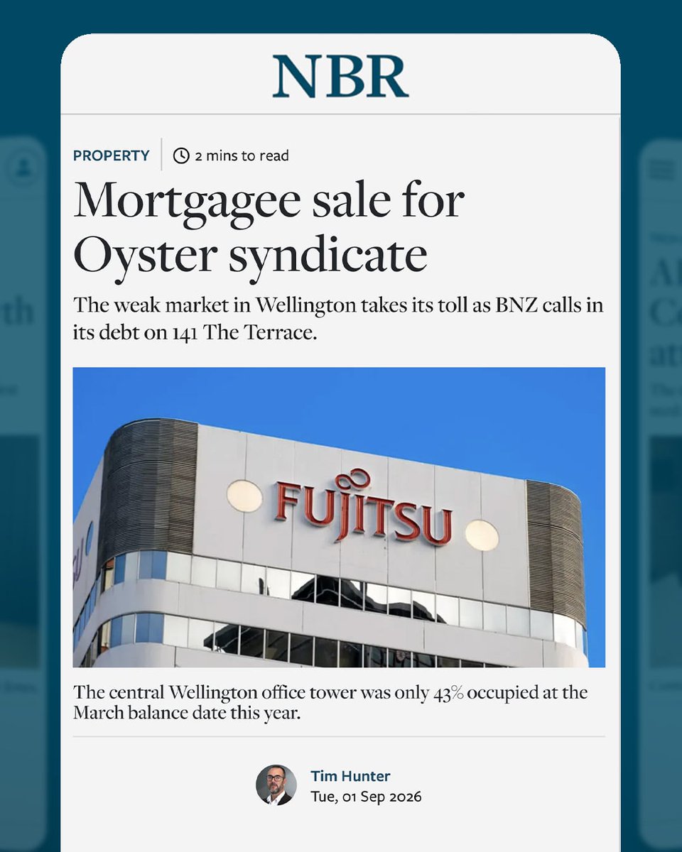 TheNBR's tweet photo. Mortgagee sale for Oyster syndicate. Plus: Ballots and business: is an election slowdown urban myth?, Bremworth burns through half its cash in 'year of change', and Vector 'power trip' blamed for $623k cost blowout. Full articles on NBR. https://t.co/a1nwI6LnKT