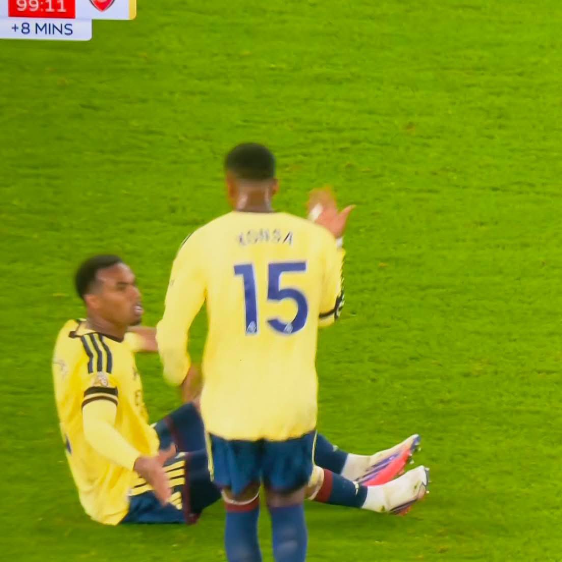 AVFCStatto's tweet photo. Also fair play to Ezri Konsa. 

Telling Gabriel to get up after trying to get John McGinn sent off. 

Class that 👏

#AVFC https://t.co/WbvfUqNO1Z