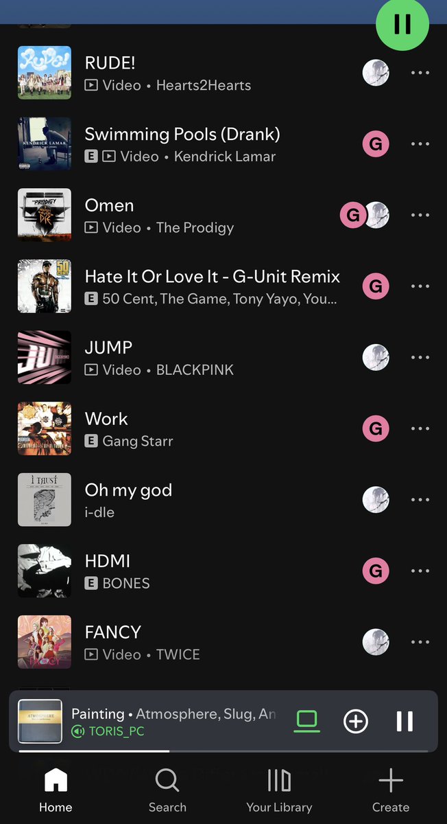 ToriiOW's tweet photo. My boyfriends and my blend playlist on Spotify is so funny cause it’s like completely opposite music from each other https://t.co/8uA7VrRUrH