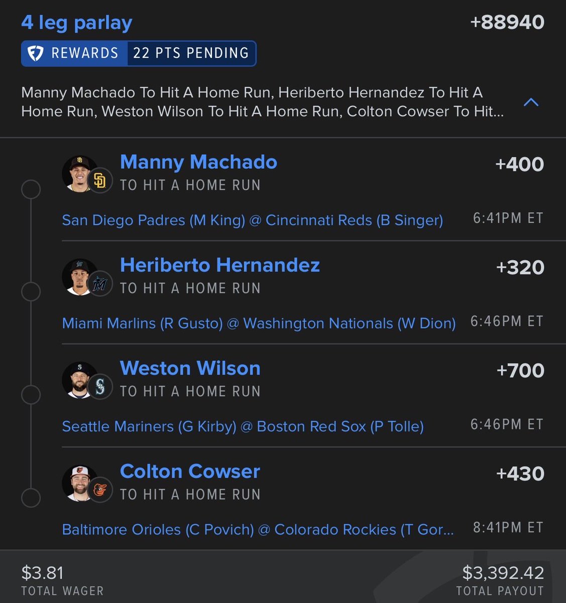 ClippaBets's tweet photo. Magic Monday 😏⚾️ ….

#GamblingX #Draftkings #MLB @Playbook https://t.co/kdWEEDaBXj