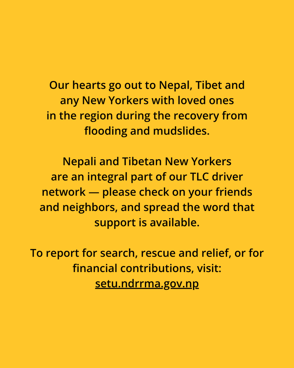 nyctaxi's tweet photo. To report for search, rescue and relief, or for financial contributions, please visit: https://t.co/F7pRfyDSRW https://t.co/Y3QRhqxCyy