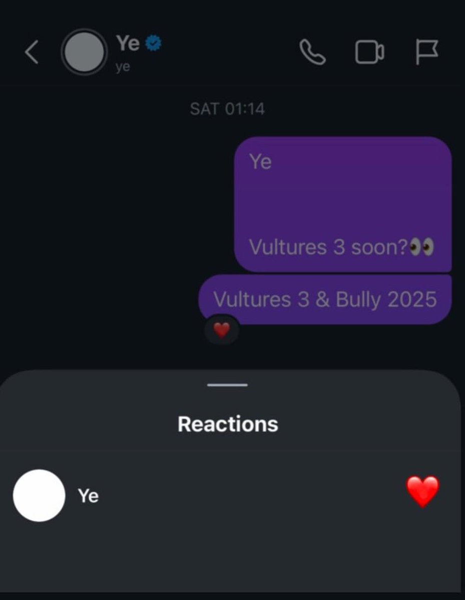 YeWireyzy's tweet photo. Vultures 3 and Bully were meant to be together👀 https://t.co/njmPghG4xj