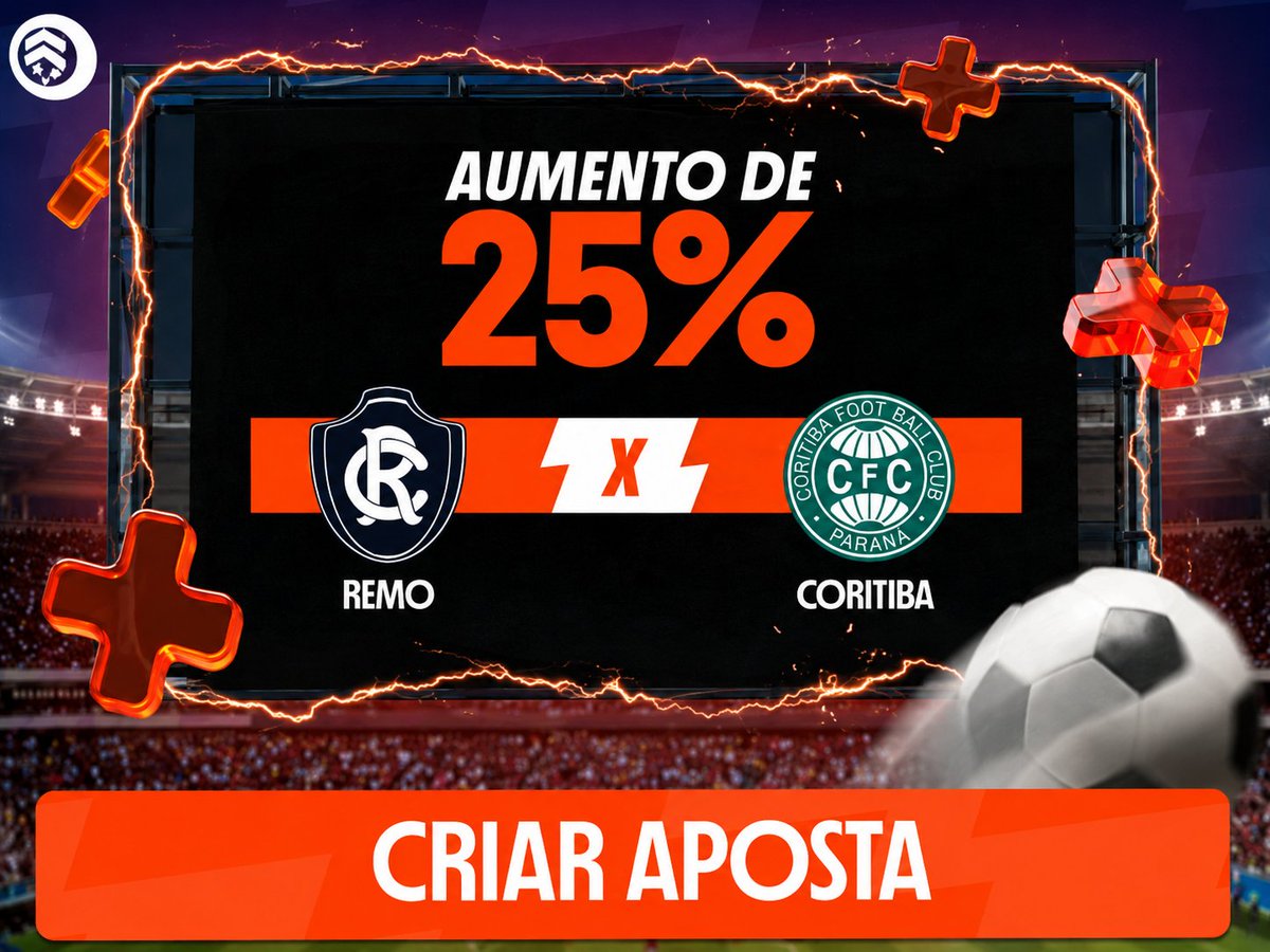 Betano_BR's tweet photo. ⚡ 25% A MAIS NO CRIAR APOSTA!
Remo x Coritiba se enfrentam daqui a pouco, e a partida chega com aumento de 25% no Criar Aposta. 👀⚽
Saiba mais 📲https://t.co/8y0f4VmI0X
#Confia #Betano
18+ Jogue com responsabilidade. Ministério da Fazenda adverte: aposta não é investimento. Autorizado pela Portaria SPA/MF nº 246/2025. Consulte os T&Cs.