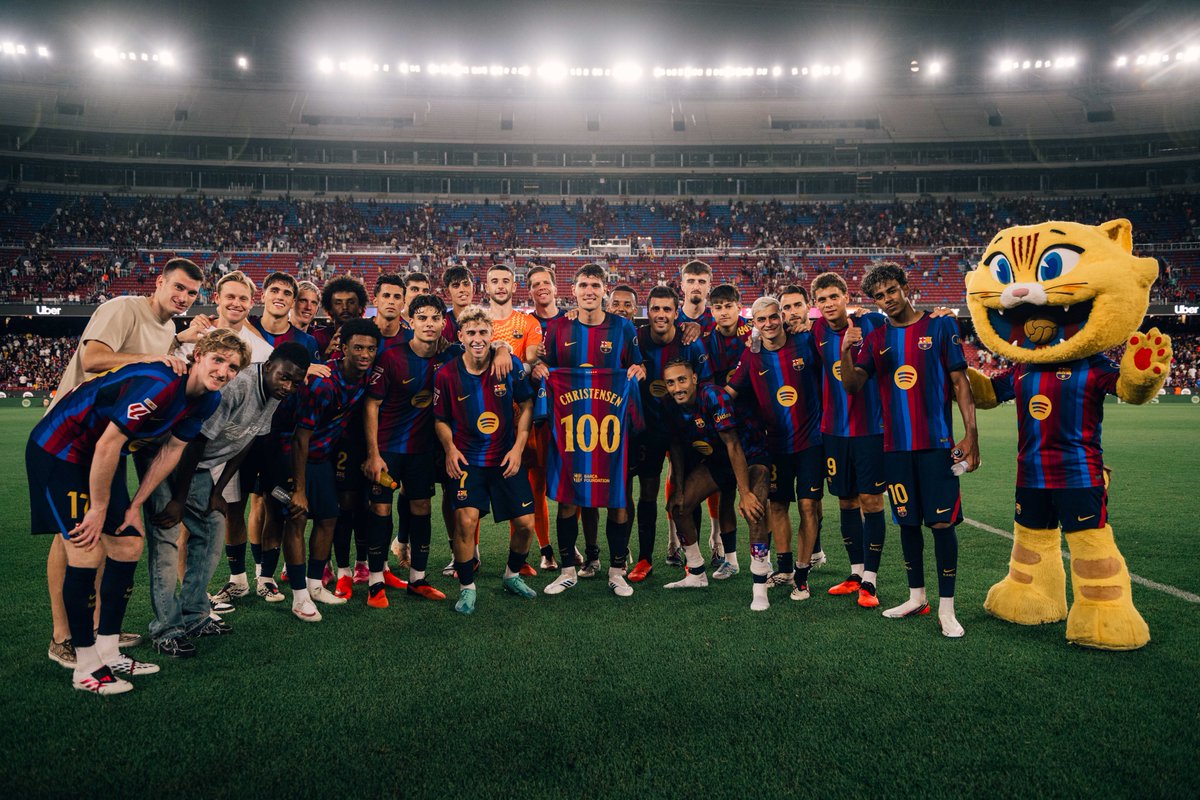 FCBarcelona's tweet photo. Win and 100 games for Andreas. 💙❤️ https://t.co/mN5E4Cuy1D