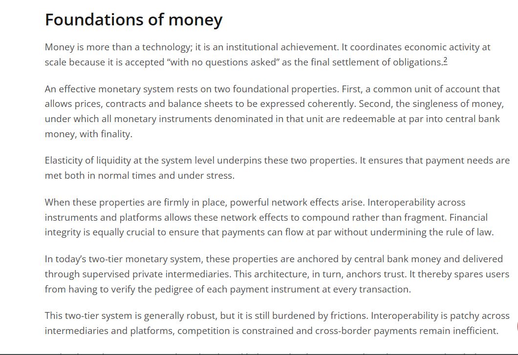 RealAllinCrypto's tweet photo. 🚨The BIS have said "stablecoins aren’t ready to become money at scale."

The “central bank of central banks” is backing tokenized bank deposits instead.

That could be a huge opportunity for networks like, @hedera, $XRP Ledger and @StellarOrg, built to move and connect different forms of value globally.

The future may not be one stablecoin winning, it could be the rails connecting everything. $HBAR $XLM 🔥