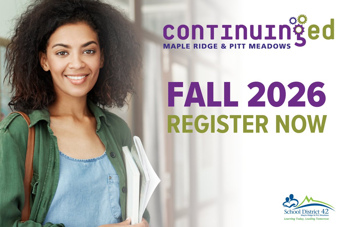 sd42news's tweet photo. 🔔 Registration is still open for the fall 2026 semester of @ContinuingEd42! Sign up for in-person or online courses at https://t.co/t35qWIefSY
Find out which courses are available:
🏫 In-person options: https://t.co/22tSwTWL1P
💻 Online options: https://t.co/P6tJGw1fRE https://t.co/i5ykTmukCB