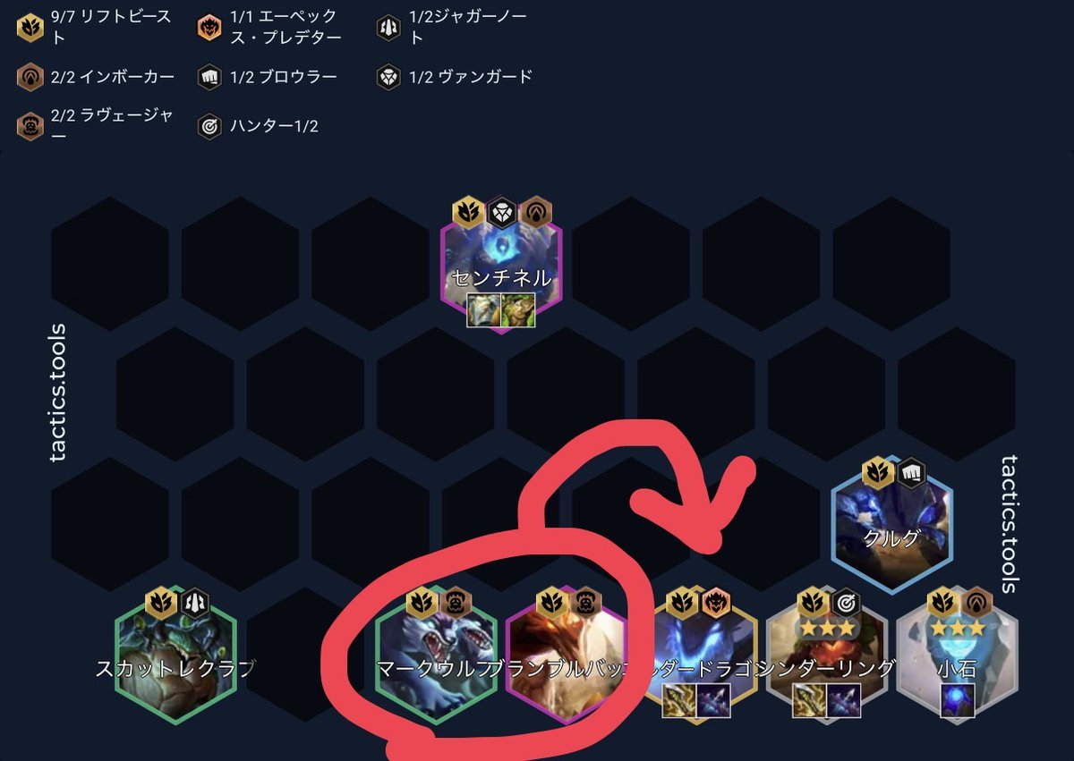 Ginya_76's tweet photo. OTP神話
【世界2位式リフトビーストOTP】
爆盛りしてた
metatftアプリ使ってるから立ち回りと配置が見れます

守護神ワントップ配置
守護神⭐︎2>クルーグ⭐︎3ワントップ
ドラゴン引いた時→ウルフとブランブル抜き
シンダーリングADアイテム移す（IE＋IW）
ドラゴンを何処に配置するのかと野獣王不明 https://t.co/irKqu5l2EW