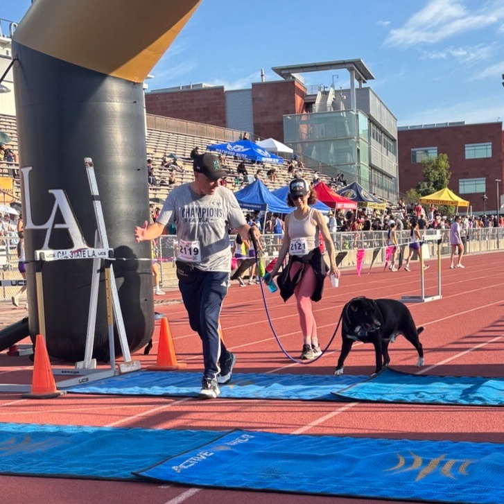 CalStateLA's tweet photo. The 2nd Annual #WeRunLA Community Race brought folks to campus to run, walk and roll the 3-mile course. New this year, four dogs and their owners joined the fun as part of the race’s first-ever doggy division. 🏃🐕

Thank you to everyone who came out to celebrate and compete! https://t.co/n9j8ScdEB3