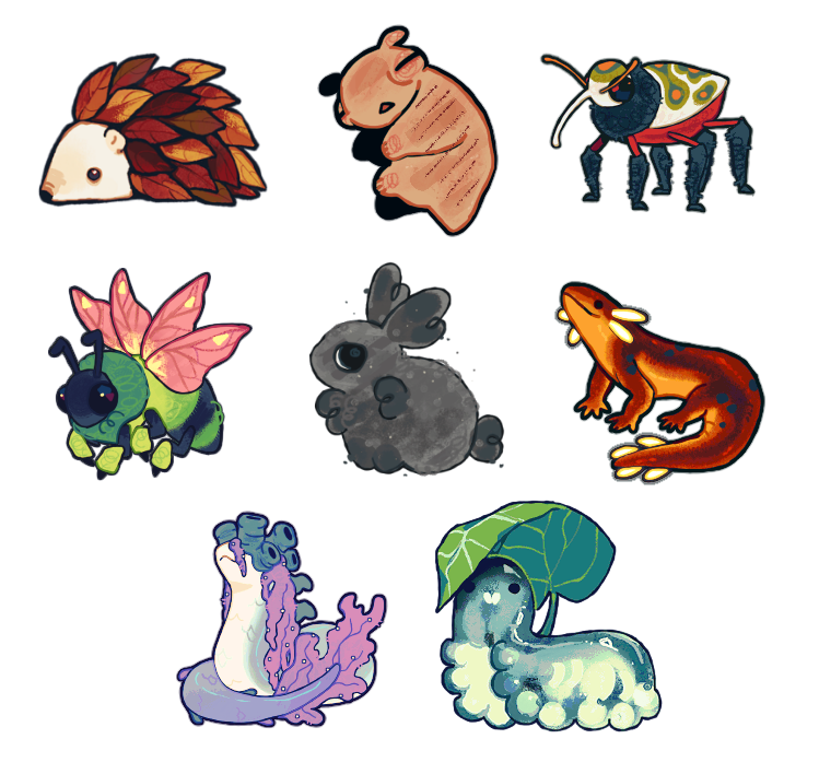 carrioneater333's tweet photo. creatures I've drawn in the past few months for luminites https://t.co/dFNOcTGs0x