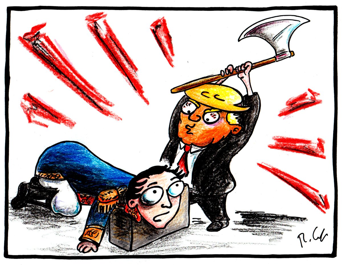 venanalysis's tweet photo. Cartoonist Richard Cole (@PlebRickCartoon) sent us this very apt, if tragic, depiction of what the orange emperor has in store for Latin America https://t.co/LpXgol0MQL