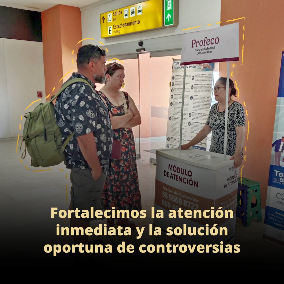 Profeco's tweet photo. ✈️Durante las vacaciones de verano, la Profeco estuvo cerca de las y los vacacionistas. 

Del 15 de julio al 30 de agosto, brindamos 6 mil 830 asesorías y realizamos 569 conciliaciones inmediatas, con las que se recuperaron más de 1.9 millones de pesos en favor de las personas consumidoras. 

Del total de conciliaciones, el 81% estuvo relacionado con servicios de transporte aéreo, principalmente por pérdida y cancelación de vuelos, sobreventa y demoras.

Más información: https://t.co/wYyVmnOzQc