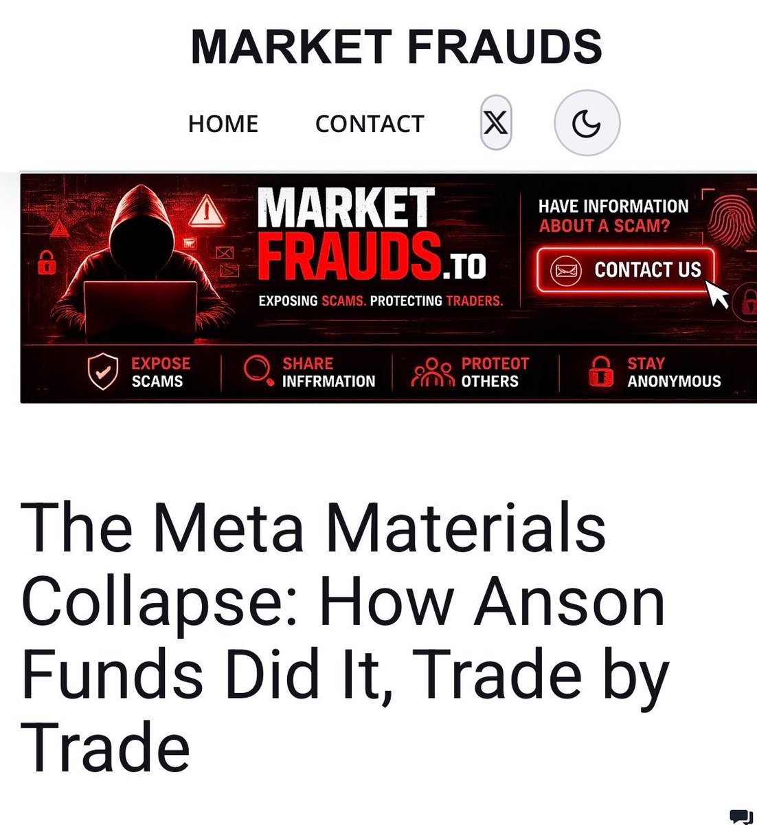 xMarketNews's tweet photo. THIS IS PROOF ON HOW HEDGE FUNDS ARE DESTROYING COMPANIES 🚨

Anson Funds allegedly shorted Meta Materials before the offering, bought millions of shares at $0.30, covered its short below its original short price, then sold shares as the stock fell, all while holding warrants with a full-ratchet provision that benefited from further price declines. $MMAT $MMTLP 

This is pure manipulation…

Like 👍 if you think the SEC should hold those responsible accountable with prison time, much bigger fines, and real accountability.
