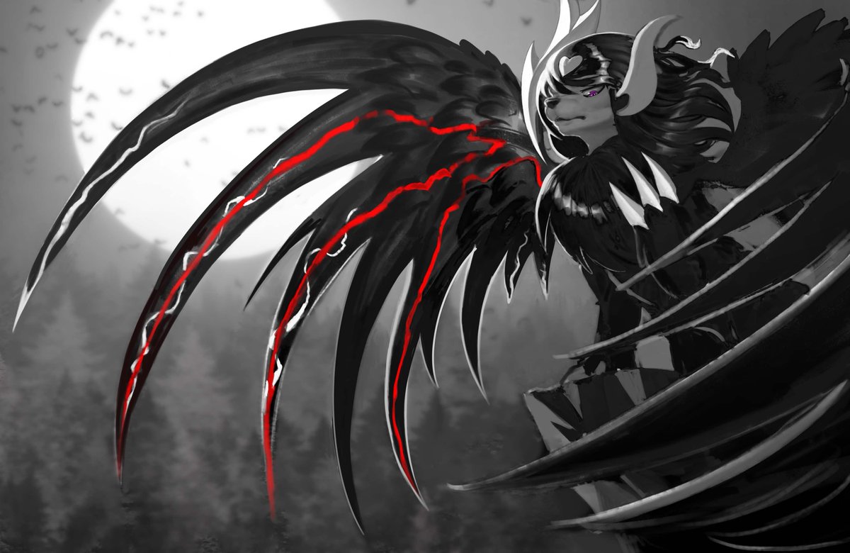 ArtemisAbsol's tweet photo. Their time has run out, and Artemis and Moria find themselves fused and together forevermore. 
They'll still keep Casia safe, though.  Whatever the cost.  Together.  

Art by Relevancy - https://t.co/dznE5llQ2c https://t.co/TGBTMuN0Hc