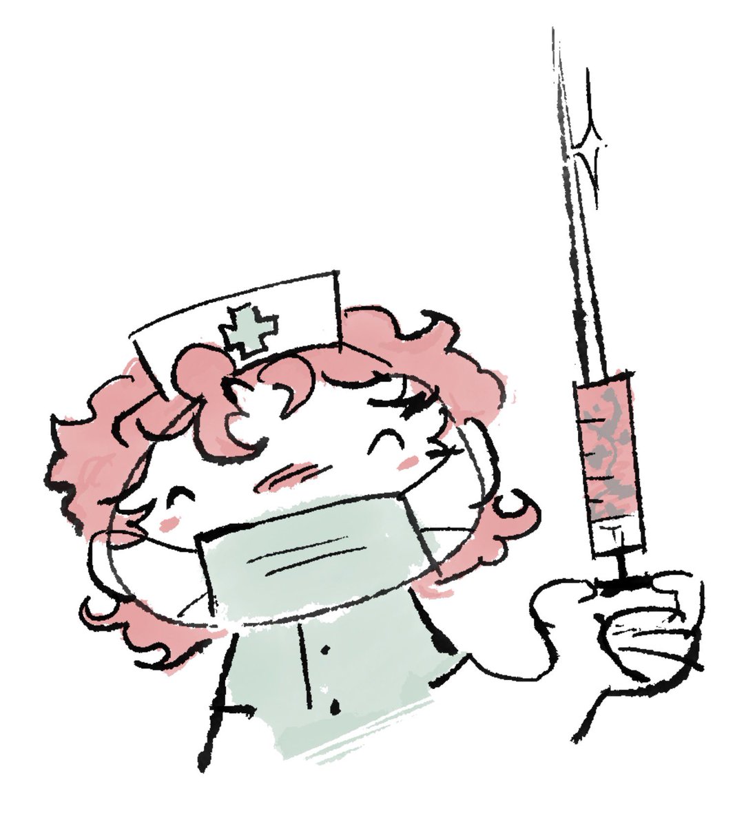 ArtieTh3King's tweet photo. @kqsadv Not that actually does anything but I drew Cletus as a nurse and he’s going to give you a shot to cure you of your sickness (maybe) https://t.co/ZDeWj1AEnp