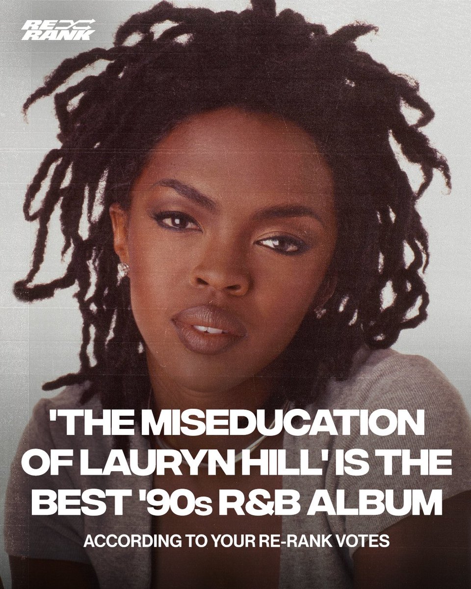 ComplexMusic's tweet photo. Lauryn Hill’s ‘The Miseducation of Lauryn Hill’ is widely regarded as one of the greatest albums ever created—and YOU (our readers) re-ranked Ms Lauryn’s landmark LP as the BEST R&amp;B Album of the 1990s 🔀

Read and #ReRank the full list: https://t.co/g4nYujCr3N https://t.co/71PaKTJYFm