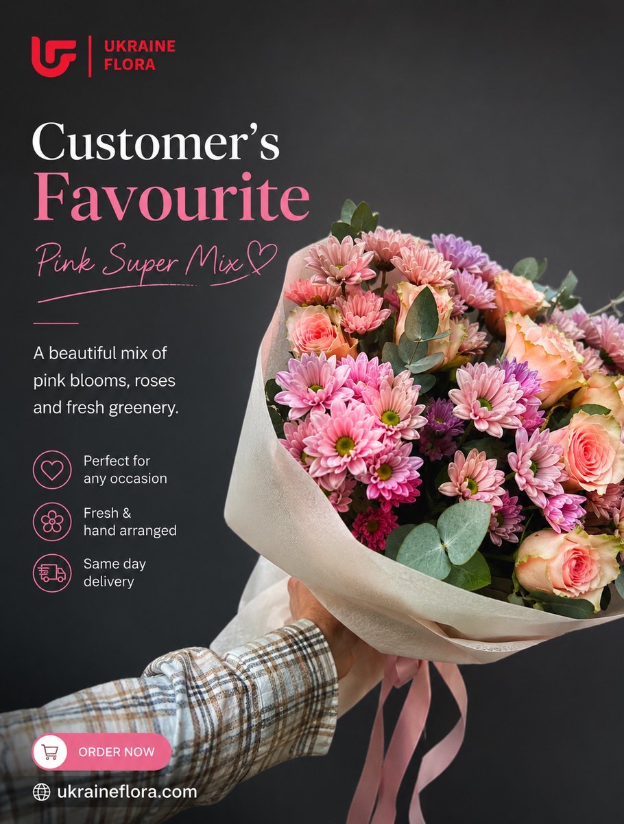 ukraineflora's tweet photo. A customer favourite for a reason. 💕🌸

The Pink Super Mix brings together soft pink blooms and delicate roses to make every moment extra special.

Perfect for birthdays, anniversaries, or simply saying, “I’m thinking of you.” 🌹

https://t.co/FpZ88p6olg

#UkraineFlora https://t.co/gCGGxw8LO4