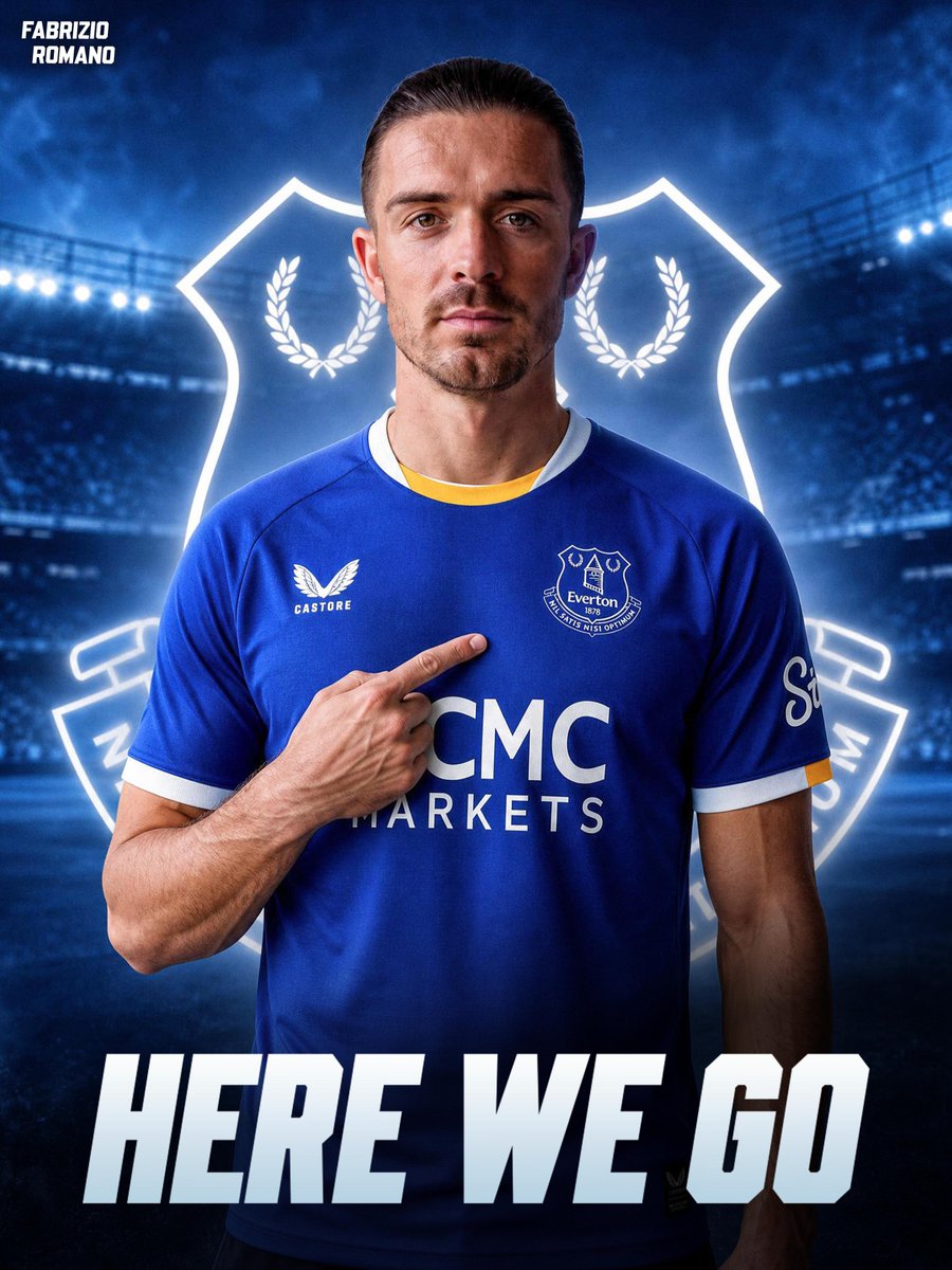 FabrizioRomano's tweet photo. 🚨💣 BREAKING: Jack Grealish will undergo medical as new Everton player on Tuesday morning, here we go!

Deal agreed with Manchester City on loan with green light from Jack tonight. 🏴󠁧󠁢󠁥󠁮󠁧󠁿

#EFC been pushing for several days and now got Grealish back - follows @David_Ornstein. https://t.co/6cDP00erVw