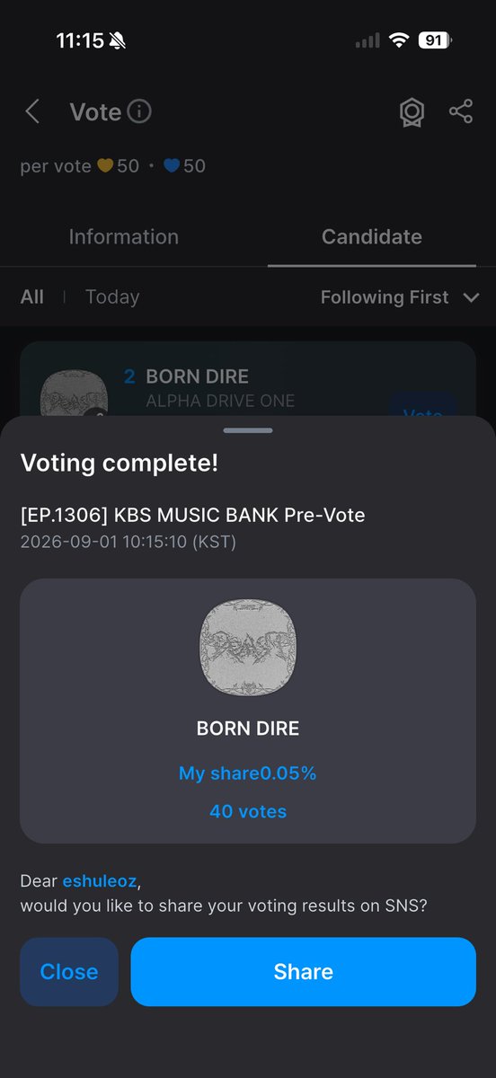 cheIIeo's tweet photo. today’s vote!! https://t.co/DcoeJrzY0V