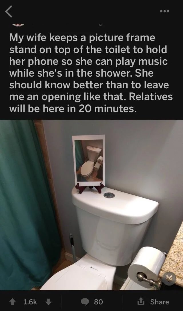 thethickestrick's tweet photo. WHY DOES HE HAVE A PICTURE OF A TOILET ON TOP OF HIS TOILET IM CRYING https://t.co/BejIptfWc0