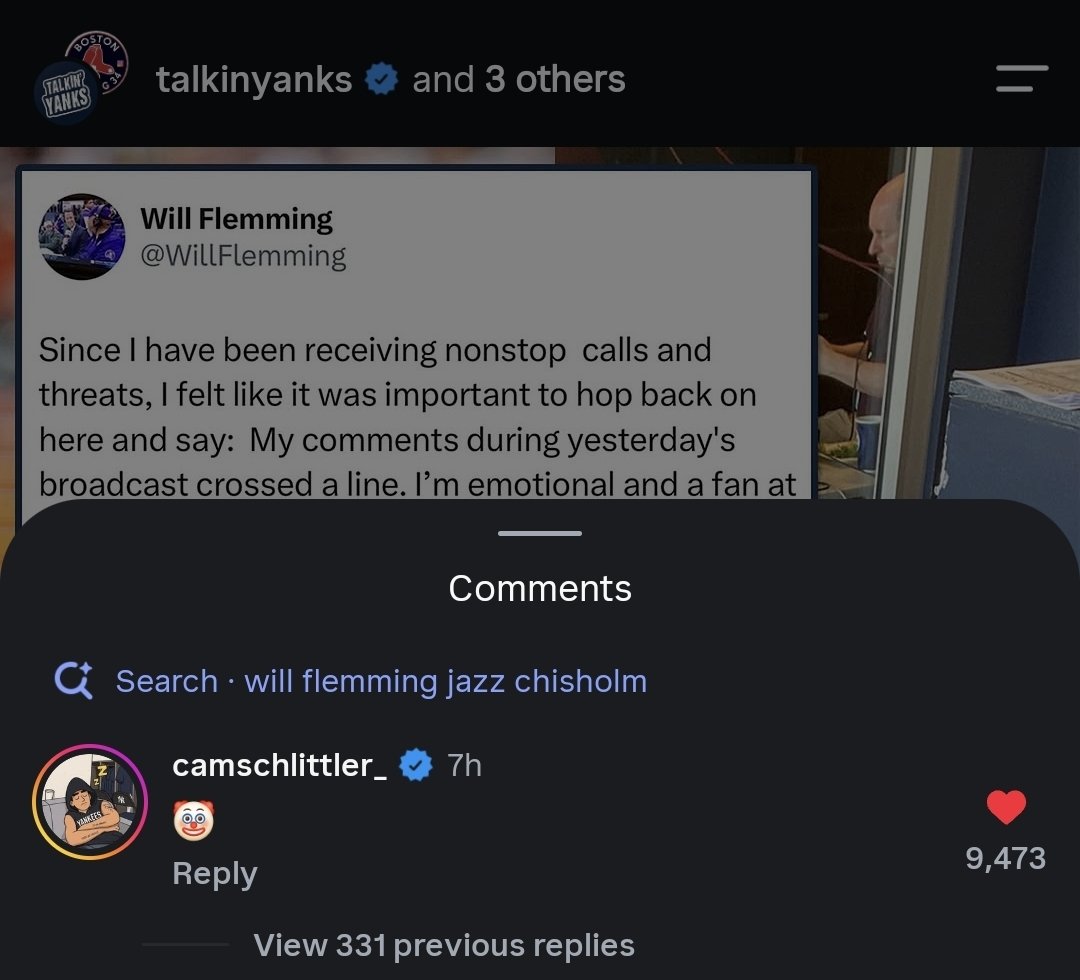 ThisIsJamesG's tweet photo. @WillFlemming Your team's owner Cam Schlittler explained you the best! https://t.co/TGNrSqYl6G