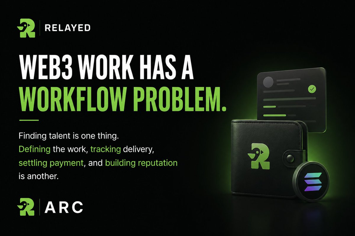 Lunevia_'s tweet photo. Web3 already has wallets for moving money.

It has communities for finding people.

But what happens when you actually need to get the work done?

Who defines the outcome?

Who agrees on the terms?

Who tracks delivery?

How does payment happen?

And what happens to your reputation after the job?

@relayed_arc1  is building around those questions. 🧵

1/