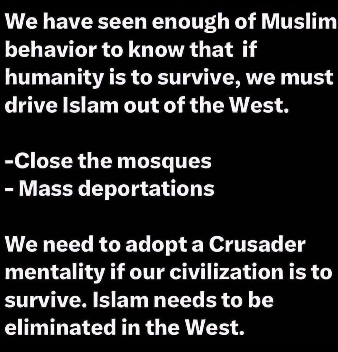 Sunkized01's tweet photo. Who wants Muslims out of America? https://t.co/k4weUOjj7N