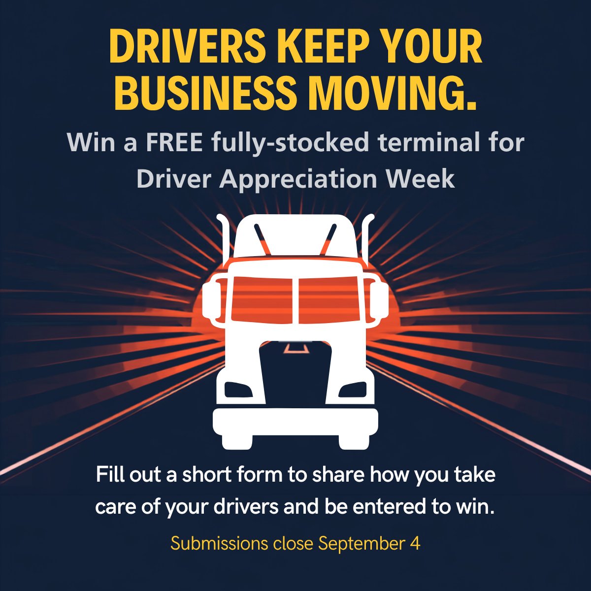 TMSAtoday's tweet photo. Four days left. Fill out a short form on how your company takes care of its drivers (a few minutes, no essay) and Road Dog Care ships free product to your terminal for every driver on your team.
Deadline's Sept 4th. Don't miss it.
https://t.co/7MvdsDBPra https://t.co/6xsY07CzFh