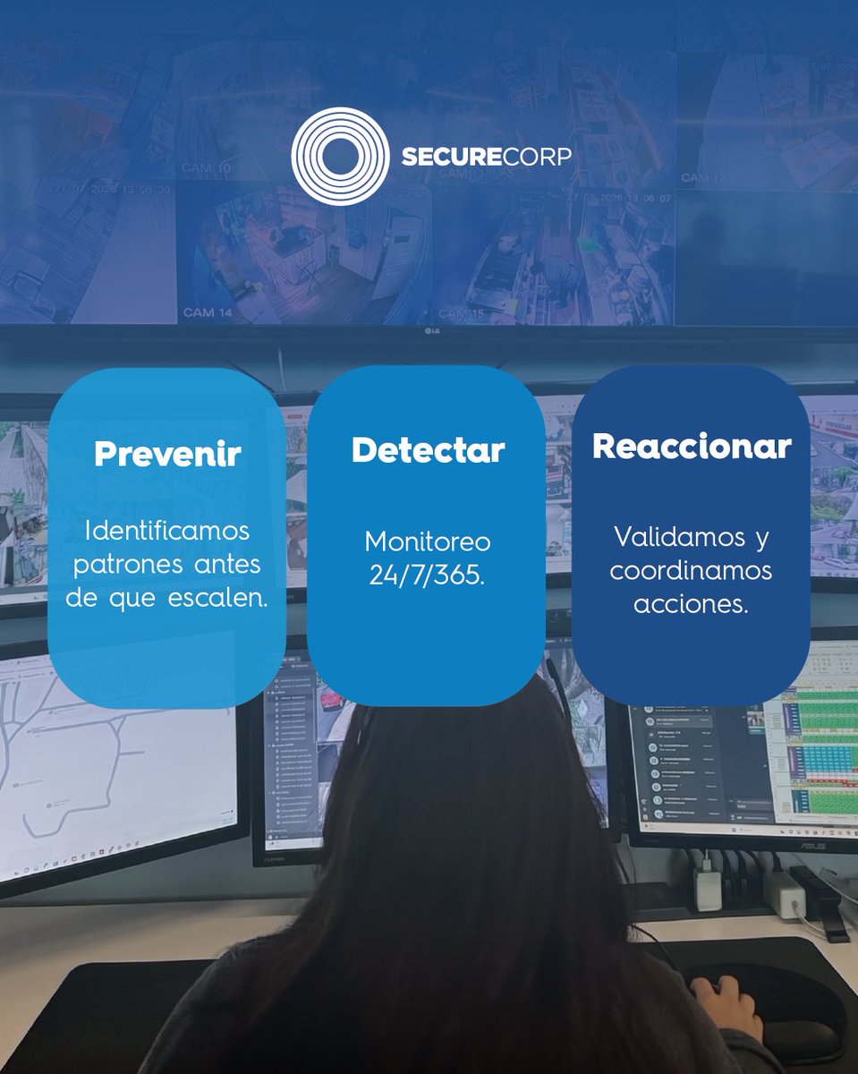 securecorpmx's tweet photo. Protección real. Nuestro servicio de vigilancia remota suma tecnología e inteligencia y reacción humana para minimizar tiempos y maximizar resultados.

SecureCorp, Applied Security Technology.
Contáctanos: 55 38 SECURE (732873)
Email: ventas@securecorp.com https://t.co/mxRHd6nrSe