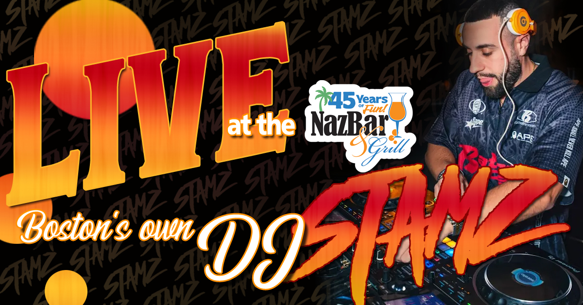 NatachaRearr's tweet photo. Start your Fourth of July weekend at NazBar &amp; Grill! DJ STAMZ brings the energy from Boston on Friday, July 3 at 5 PM. Mark your calendar and join us for a weekend to remember! https://t.co/BfDNF6vuti