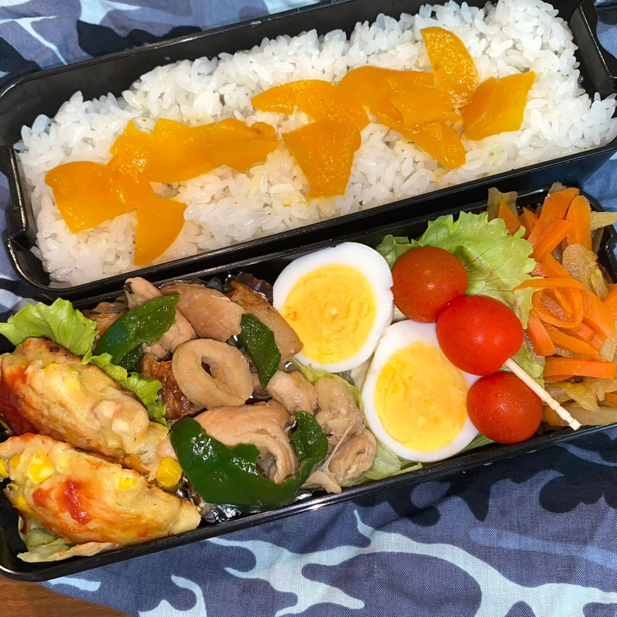 saku_obento's tweet photo. 20260901
今日の旦那くん弁当🍱

ツナコーンお焼き
□ちくわ鶏ピー甘辛炒め
ゆでたまご
□人ごぼきんぴら
壺漬けのせごはん

#お弁当
#お弁当記録
#お弁当作り楽しもう部
#お弁当作り https://t.co/f4qxXzfnTb