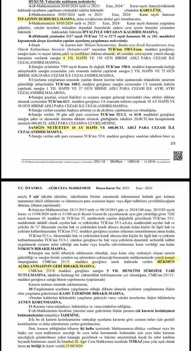 avmacar's tweet photo. Kamuoyunda ‘iban mağduru’ olarak bilinen TCK 158 kapsamında kesinleşmiş 4 yıl hapis cezası, yeni yargı paketi değişikliği ile birlikte;

Uyarlama kabul ✅
İnfaz durdurma ✅
4 yıl —> 10 ay ✅
En önemlisi de HAGB ✅

#TCK158 
#TCK158EkonomikSuçaEkonomikCeza 
#TCK158AyrımsızÇözüm https://t.co/2tvwswIGPw