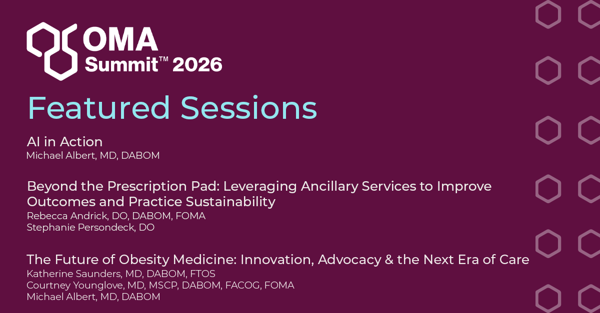 OMAsocial's tweet photo. What’s next for obesity medicine?

At #OMASummit2026, explore AI in action, ancillary services that support patient care and practice sustainability, and the innovations shaping the future of obesity medicine.

Learn more and register at https://t.co/BV9LBcl5i9

#ObesityMedicine https://t.co/1NX3bCsQwA