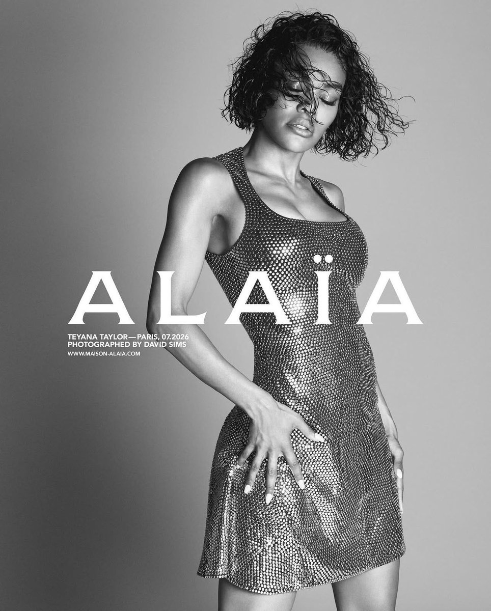 TeyanaXTaylor's tweet photo. @TEYANATAYLOR // Alaïa Summer/Fall 2026 campaign, shot by David Sims 🩶 https://t.co/1nv6F6XsDn