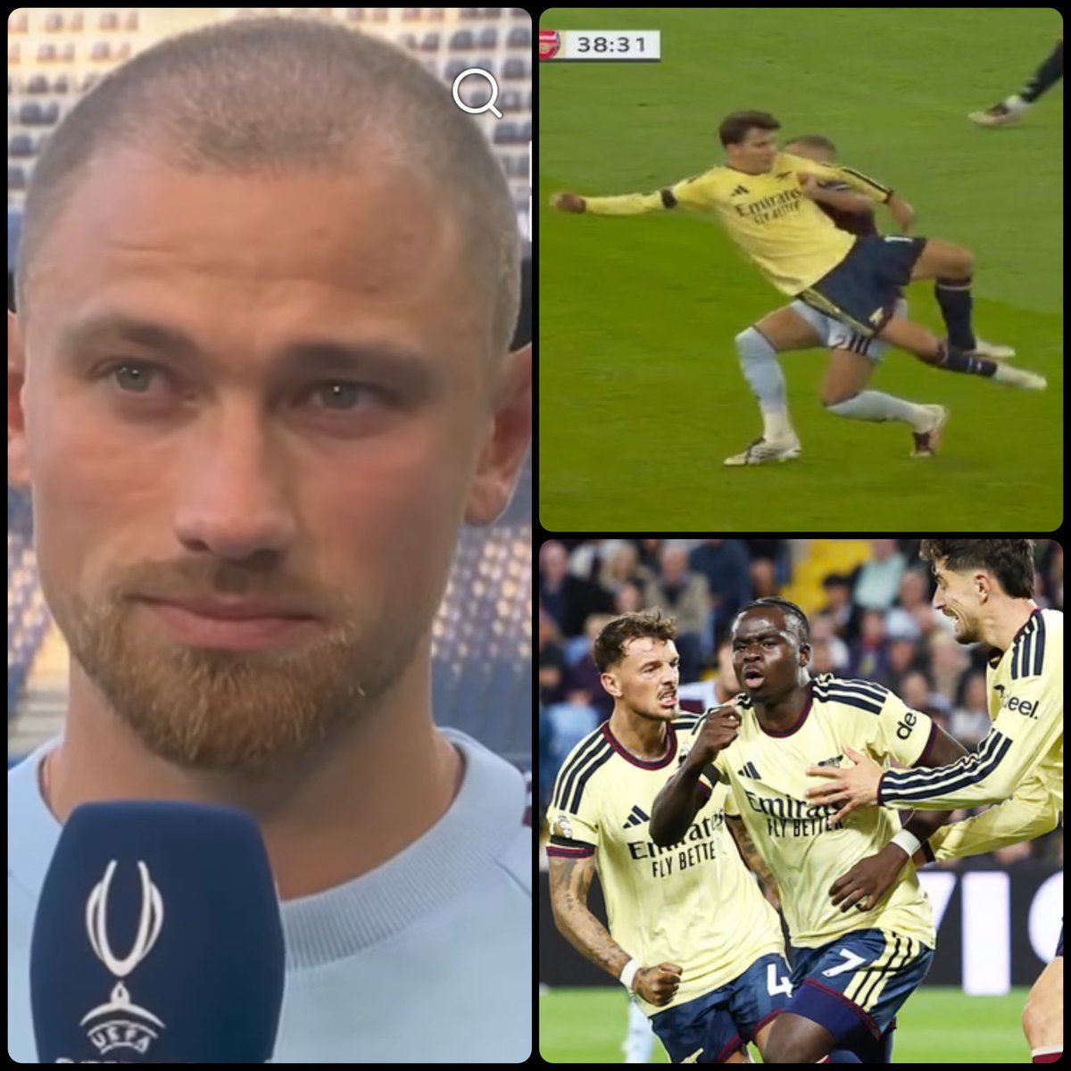 Arsenalnewschan's tweet photo. 🗣️Aston Villa’s Matty Cash complete headloss after his sides loss to #Arsenal tonight: “You look at us vs Arsenal. How much money they can spend. How much money we can spend. You’re playing against a team that’s spending millions and millions. It’s difficult.” 🫣💰

He’s acting like his Villa side haven’t spent £200m this summer? 😂