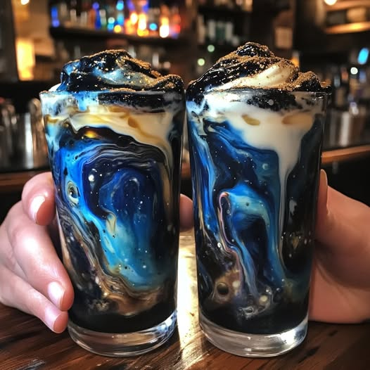 SubRosaMagick's tweet photo. 🌙 Lunar Lush 🌙

Ingredients:
1 oz black vodka (or regular vodka with black food coloring)
1 oz blue curaçao
1/2 oz cream liqueur
1/4 cup coconut cream
Edible moon dust (edible silver glitter)
Ice cubes

Instructions:
Mix the Base: Combine black vodka, blue curaçao, and cream liqueur in a shaker with ice.
Layer the Drink: Pour the mixture into a glass and slowly add coconut cream over the back of a spoon to create swirling blue and black layers.
Garnish: Sprinkle edible moon dust on top.
Serve: Sip and enjoy the mysterious flavors of the Lunar Lush.

via SpiceWhisk by Lorelei
#RecipeOfTheDay #MixedDrinks