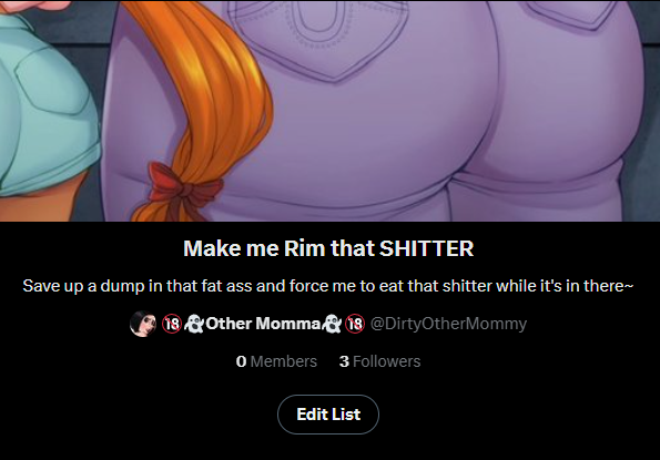 DirtyOtherMommy's tweet photo. Made some lists, who wants to be added to what~? https://t.co/TYaiBeYscg