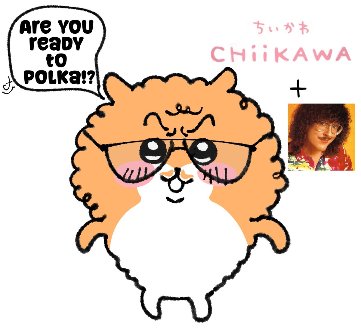 Eeeebreadkat's tweet photo. weird al yankovic x chiikawa! https://t.co/rs6FWHOx2B