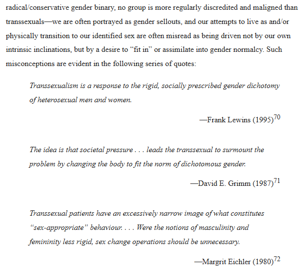 burnthelilacs's tweet photo. like if you read whipping girl serano will explain AT LENGTH how gender studies as a field abhors binary transsexuals and venerates 'subversive' genders, to the point of inventing subversivity when they can't find it https://t.co/RYiAZlbsw6