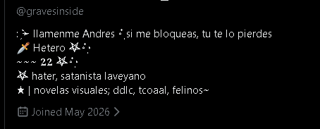 entitymar's tweet photo. @gravesinside "tcoaal", "satanista", TRAS DE IMBECIL, POSER Y LE CUADRA EL BODRIO XDDDDDDDDDDDD https://t.co/MdKIeUVlW6