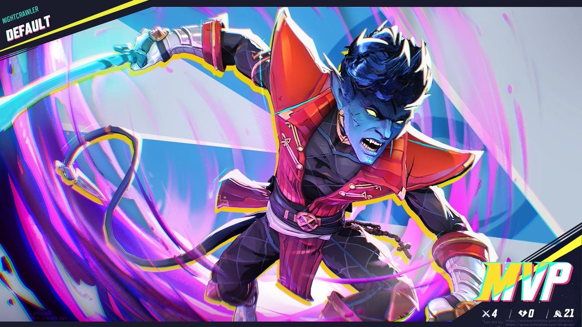NexusMutante's tweet photo. 🏥 CURA COM PODER DA ORAÇÃO?? 

Segundo o confiável insider @X0X_LEAK, o personagem Noturno será ESTRATEGISTA no #MarvelRivals, com mecânicas de teleporte semelhante ao Lifeweaver de Overwatch.

O azulão é o principal candidato pra chegar na 10 temporada do jogo juntamente com Gorr, o carniceiro dos deuses (que será um DPS melee segundo o insider). E aí, concordam com a classe do personagem ou mudariam?

Artes por: @ExdevRed e @Ishaliart