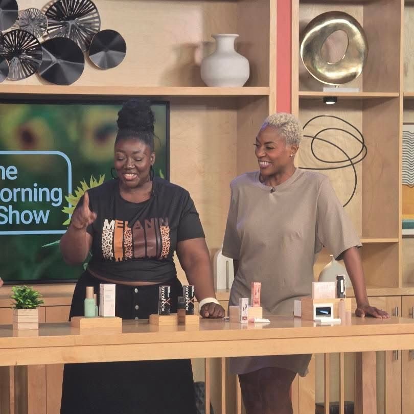 JullyBlack's tweet photo. New season almost upon us, new routines! 

Today on @morningshowca, we chatted with the amazing @TracypMakeup and let me tell you she did NOT come to play! Fall is the perfect time to reset, refresh and switch things up, and she had ALL the recommendations for me! https://t.co/2ZDCW2Sj8h