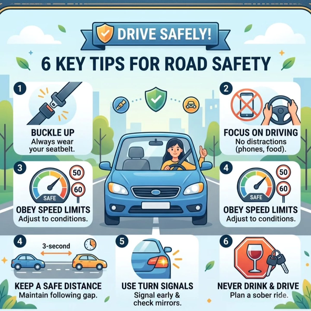 EverettPen2e's tweet photo. The weekend is almost here! 🎉 If you have plans that involve driving, take a minute to review these 6 essential safety tips. Traffic might be heavy, but don’t rush. Your safety is what matters. Have a great (and safe! ) weekend, everyone. 🛣️ https://t.co/YetGQXlv6w
