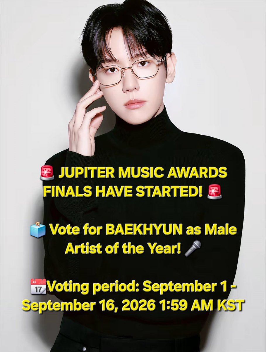 loveblight0506's tweet photo. #BAEKHYUN #백현 #ベッキョン #JMAforBAEKHYUN

ベッキョンがJupiter Music AwardsファイナルTOP5に進出しました🎉

優勝すればベトナムでの授賞式への招待、レッドカーペット、メディアインタビュー、トロフィーが待っています🏆

⏰9/1〜16 AM1:59
🗳️重点:Muniverse/Idol Champ/Mubeat
（My1pick/Coogoongは任意）

⚠️投票方法は画像をご確認ください

✨寄付
Ko-fi：https://t.co/G998npk6zJ
PH：https://t.co/uzsvi849pk

一票一票がベッキョンへの愛と応援になります❤️最後まで力を合わせてベッキョンに最高のプレゼントを届けましょう🎁