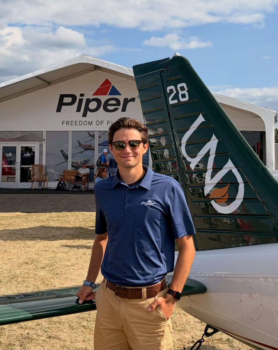 piperaircraft's tweet photo. @EAA 2026 might be over, but it will stay on our minds all year round. 🛩️

Here’s a look back at Oshkosh, shared by Piper Ambassador Brendan Peccia 🙌

-
#PiperAircraft #FlyPiper #PiperAmbassador #PilotLife #Aviation https://t.co/wbyqYQxc2x