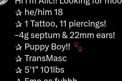 diotimapunished's tweet photo. he him transmasc puppyboy https://t.co/MNqQ33X1KS