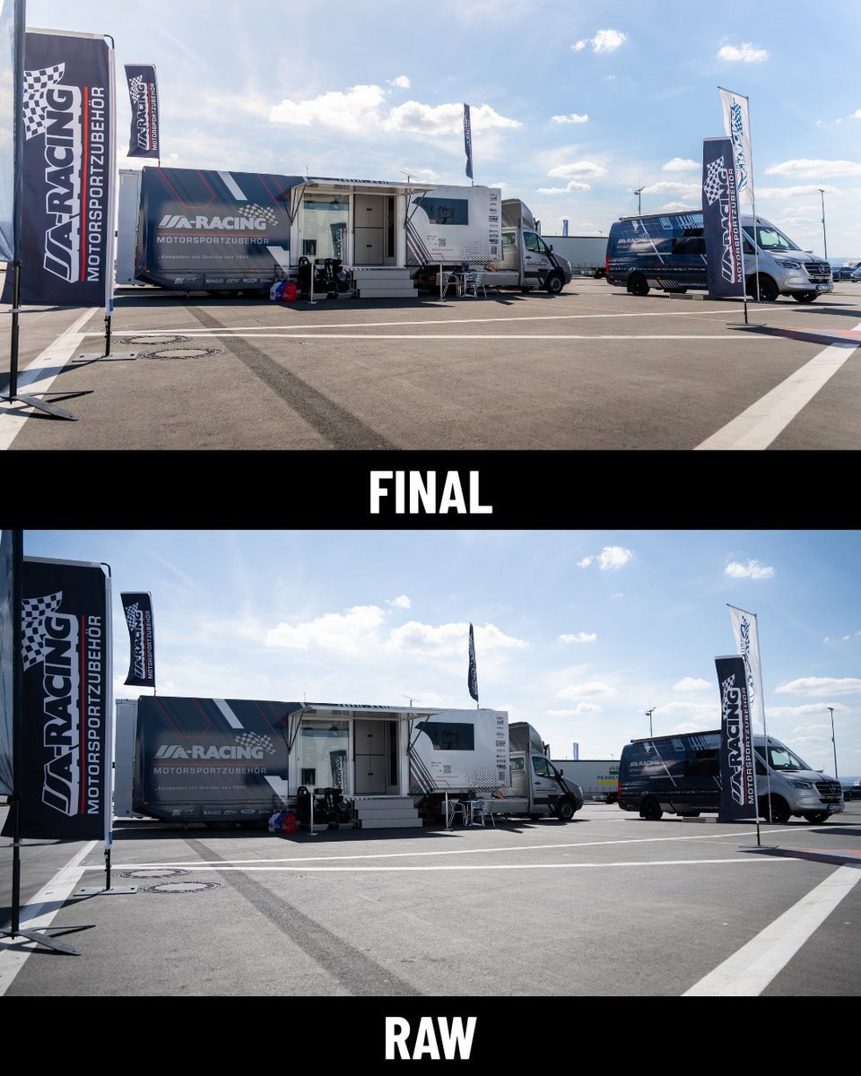 JordanFarrhdyr's tweet photo. A little behind-the-scenes look: here’s how our motorsport photos look straight out of the camera compared with the edited versions. Have a lovely Sunday evening and a great start to the new week! https://t.co/axRupADYR4